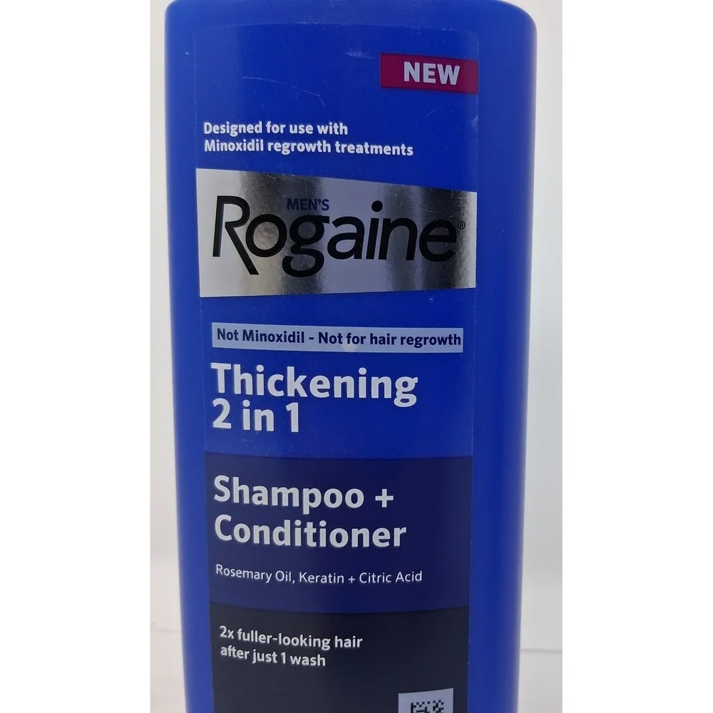 2pk Mens Rogaine‎ Thickening 2 in 1 Shampoo Conditioner Rosemary Keratin 8.4oz